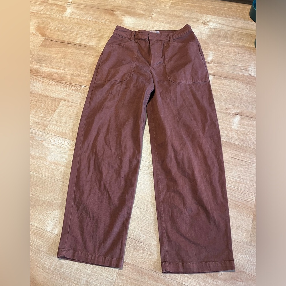 Brown Wide Leg Ankle Pants Size 4